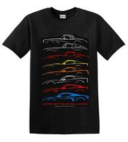 Corvette Evolution Sports Cars Graphic T-shirt L black