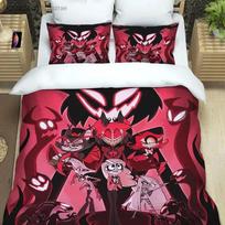 Anime Duvet Cover Pillowcase Bedding Set H-Helluva Boss Adult Boy Girl Bedroom Decoration Children Single Double Large Size 135x200cm