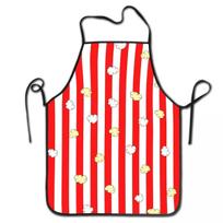 Custom Bib Red And White Striped With Popcorn Apron Men Women Unisex Adult Chef Cooking Kitchen Tablier Cuisine Baking 55x68cm