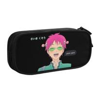 Fashion Saiki Kusuo Yare Yare Pencil Case Pencil Pouch Pen Holder Big Capacity Bags Students School Cosmetic Stationery 21x10.5x5cm black
