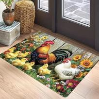 Kaimiška vištidė Sveikinimo kilimėlis Plaunamas neslystantis kilimas Vonios kambario kilimas Namų kilimai Kilimėliai Durų kilimėlis Įėjimo durys Kojos 160cm x 230cm black