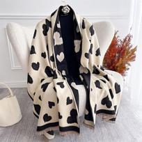Žieminis šiltas kašmyro šalikas moterims, prabangus margintas pashmina skara, apvyniojama, kaklaskarė, moteriška Bufanda Echarpe, dizainas, galvos juosta 65x190cm black