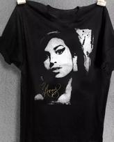 VTG Amy Winehouse signed black T-shirt short sleeve S to 45XL JY127.webp XL white