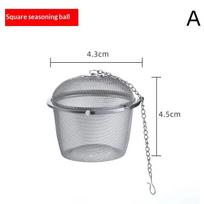 Tea Coffee Stew Spice Soup Herbal Sieve Infuser Reusable Stainless Steel Seasoning Bag Ball Kitchen Filter Sachet With Chain A gray