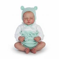 49cm Reborn Baby Doll Mint Green Bear Hat Outfit Boy Vinyl baby Boy white