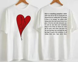1993 Smashing Pumpkins Heart Manifesto Siamese Dream Logotipo T-shirt, Smashing M white