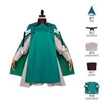 Raganos skrybėlės Atelier Coco Cosplay kostiumas Viduramžiška raganos suknelė su skrybėle Anime Tongari Boushi no Atelier apranga Helovino vakarėlio kostiumas M blue