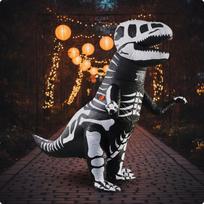 Pripučiamas dinozauro kostiumas visam kūnui | 210T medžiaga, uždedamas kostiumas, vakarėliams, suaugusiems Adult 150-190cm brown