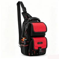 Durable Electrician Tool Pouch Ergonomic Handle Tool Bag Tool Organizer Tool Pouch Bag  Technician raudona