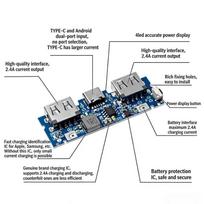 Micro/Type-C Usb 2.4A Dual Usb 18650 Boost Battery Charger Board Mobile Power Bank Accessories For Phone Diy Components A59