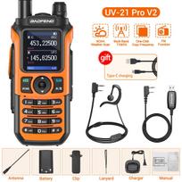 Baofeng UV-21 Pro V2 Oro juostos radijo stotelė Belaidis dažnio kopijavimas AM tipo C tipo Ilgo nuotolio Atnaujinimas Mėgėjų radijas USB Plug