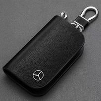 Odinis automobilio rakto dėklas Raktų pakabuko dangtelis Dėklas Piniginė Raktų pakabukai Mercedes Benz AMG W204 W205 W212 W213 W222 x153 W176 W177 gray
