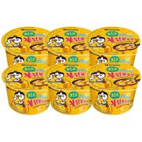 Samyang Buldak Cheese Hot Chicken Flavor Ramen Big Bowl Instant Spicy Noodle 105g x 6 Pack yellow
