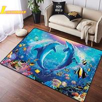 Povandeninio pasaulio kilimas Vandenyno kilimas Mielas delfinų raštas Neslystantis grindų kilimėlis Svetainės miegamojo sofa Vaikų kambario kilimas 40x60cm