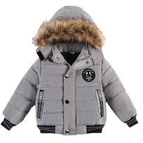 Kinder Jungen Winterjacke Dicker Mantel Stepp Mantel Stepp Kapuze Parka Šilta 3XL pilka