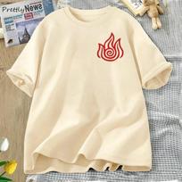 Avataras: Paskutinis oro valdovas Ugnies Marškinėliai Vasariniai Medvilniniai Trumpomis Rankovėmis Marškinėliai Streetwear Anime Manga Grafiniai Marškinėliai Oversized Unisex L white