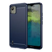 Dėl Nokia C110 dėklo Nokia C110 dangtelio 6,3 colio Anglies pluošto Smūgiams atsparus Silikoninis buferis Dėl Nokia C110 C100 C200 C300 C32 C31 For Nokia C21 mėlyna