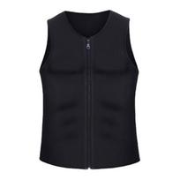 Men's Neoprene Zipper Vest: Sweat-Inducing Fitness Corset 4XL juoda