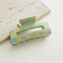 2024 Women's Colorful Checkerboard Shark Hair Clip - Trendy Headdress