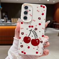 Vyšnių vaisių dėklas Samsung Galaxy A56 A55 A54 5G A53 A52 A14 A34 A15 A25 A35 A16 A26 A36 S21 FE S22 S23 S24 S25 Ultra telefonams Dangtelis For Samsung Galaxy S23
