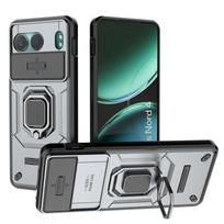 Armor Shockproof Case For OnePlus Nord 4 5G Protective Cover With Ring Magnetic Car Stand Holder Coque Fundas Capa OnePlus Nord 4 5G pilka spalva