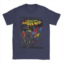 Originalus Licencijuotas Žmogus-Voras Retro Splat Komiksų Vyriškas Retro Marškinėliai Apvalia Kaklo Trumpomis Rankovėmis Marškinėliai Viršus Laisvas Didelis Dydis XL black