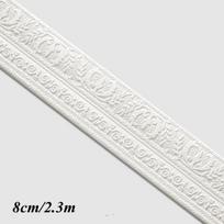 3D lipnus sienos lipdukas Nuimamas baltas vandeniui atsparus kampinis juosmens linijos lipdukas namų dekoravimui 1# 8cm wide and 2.3m long white