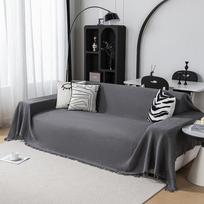 Medvilninio siūlų pledas daugiafunkcinis sofos užvalkalas medvilninis ir lininis sofos audinys pilnas sofos užvalkalas sofos rankšluostis 90*90cm black