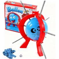 Balloon Pop Game, Tabletop Balloon Game for Kids, Interactive Balloons Prick Toy for Kids, Fun Family Party Tabletop Game with 9 Balloons, 9 Sticks, raudona
