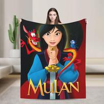 Mulan animacinis pledas Kelionėms Biurui Flanelinis mesti pledas ant sofos lovos Super šiltas Individualizuotos kokybės lovatiesė Gimtadienio dovana 100x150cm