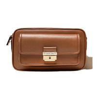 Michael Kors Mk Bradshaw Solid Flap Leather Shoulder Bag Women shoulder bag Caramel-Brown 32F1G2BC2L-230 Basic Set (Bag+Dust Bag) brown