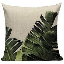 Nauja Nordic Žalių Augalų Spausdinimo Pagalvės Užvalkalas Sofos Pagalvė Lapų Serija Dekoratyvinė Pagalvė Linas Aukštos Kokybės Patvarus 45 * 45Cm (without pillow core)