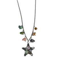 Vintage Ocean Star Pendant Necklace Long Collarbone Chain Stylish Neck Jewelry for Women Lady Fashion Gift 1 gray