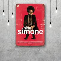 Nina simone Vintažiniai metaliniai skardos ženklai Plakatai Dekoras Retro metalinė plokštelė Sienos meno dekoras Garažui Barui 30x40cm(11.8x15.7inch)