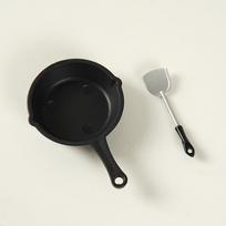 1Set 1/12 Dollhouse Simulation Fry Pan Saucepan Model Dollhouse Miniature Kitchen Cookware Model Designed For Children Pretend Enjoy Toy black
