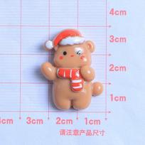 10PCS Resin Kawaii Colorful Gingerbread Man Snowman Bells Trees Flat Back Cartoon Christmas Figurines Scrapbook DIY Decor Crafts gray