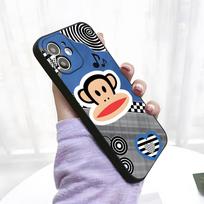 Beždžionė P-Paul Frank telefono dėklas IPhone 17 Pro Max 15 Pro 16 14 Plus 12 13 Mini 11 Pro atsparus smūgiams minkštas dangtelis iPhone 17Pro