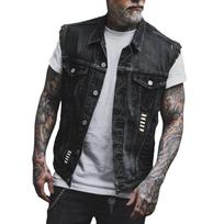 2511 liemenė, vyriška motociklo punk liemenė, vyriška striukė kaubojus + liemenė XL juoda