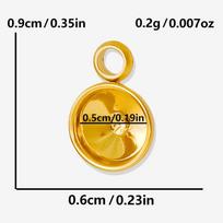 6pcs Simple Geometric Oval Water Droplets Real Gold Plated Stainless Steel Charms For Jewelry Making Supplies DIY Heart Pendant yellow