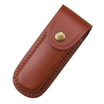 Universal Folding Tool Knife Sheath/Holster - Top Layer Cowhide Leather tamsiai ruda spalva