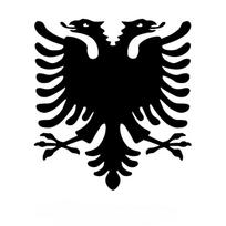 Albanijos dvigalvis erelis automobilio lipdukas vinilinė decal atspari vandeniui auto dekoracijos sunkvežimio buferiui galiniam langui 10 cm juoda