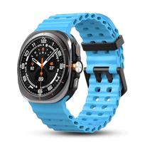 Original Strap for Samsung Galaxy watch Ultra 47mm Accessories sport Silicone Bracelet Correa Galaxy watch 8/8 classic 44mm Band galaxy watch 8 40mm dangaus mėlyna spalva