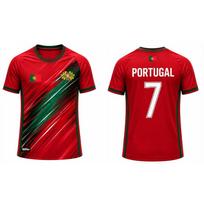 Portugalijos vėliavos spaudinio vyriški futbolo marškinėliai 2026 Kvėpuojantys greitai džiūstantys sportiniai marškinėliai Unisex vasaros laisvalaikio gerbėjų dovanų viršutiniai drabužiai XS red