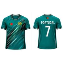 Portugalijos vėliavos spaudinio vyriški futbolo marškinėliai 2026 Kvėpuojantys greitai džiūstantys sportiniai marškinėliai Unisex vasaros laisvalaikio gerbėjų dovanų viršutiniai drabužiai S blue