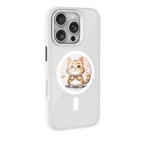 NFC Phone Case LED Smart E Ink Screen Phone Cases PC Cover for iPhone NFC 14 15 16 Pro Max DIY Magnetic Wireless case 17 pro max balta