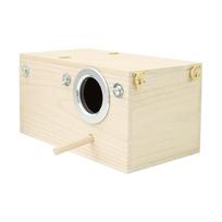 Parakeet Nest Box Wood Parrot Breeding Nest Cage House Nesting Boxes For Birds With Perch Stand Bird Cage Mating Box white