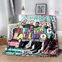 Elektrinės merginų grupės „Callboy“ pliušinis pledas, Roko ir Roll muzikos gerbėjams, Tinka svetainei ir miegamajam, Šiltas ir minkštas 80cm x 120cm gray