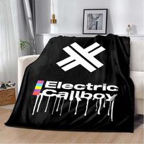 Elektrinės merginų grupės „Callboy“ pliušinis pledas, Roko ir Roll muzikos gerbėjams, Tinka svetainei ir miegamajam, Šiltas ir minkštas 80cm x 120cm gray