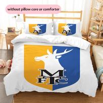 Mansfield Town FC Raštas Patalynė Namų Dekoras Gimtadienio Dovana (1 * antklodės užvalkalas + 2 * pagalvės užvalkalai, be šerdies) 135x200cm blue