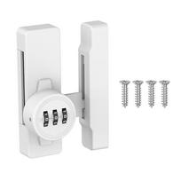90 Degree and 180 Degree Adjustable Barn Door Lock with 3 Digit Combination Security Latch for Sliding Doors Cabinets Drawers